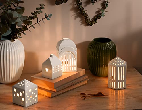Kähler Urbania Town House Tealight Holder, White 4.9in, 12.5cm (Variation: White)