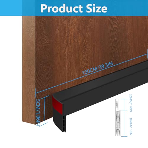 Adhesive Under Door Draft Stopper & Soundproof Weather Stripping (2" x 39")