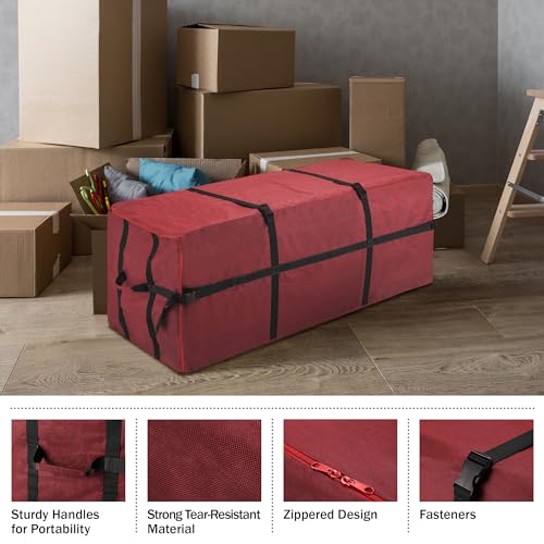 Elf Stor Heavy Duty Canvas Christmas Tree Storage Bag with Straps Fits Up To 6 Ft
