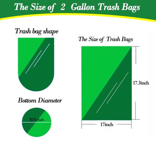 2 Gallon Small Clear Trash Bags - 120 Count Strong Bathroom Liners