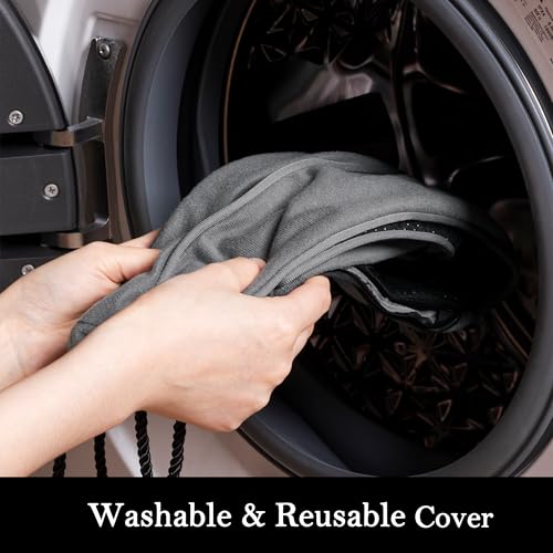 Weighted Door Draft Stopper 38 Inch - Washable Cover Gap Filler, Gray