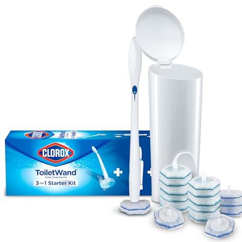 Clorox ToiletWand Toilet Bowl Cleaner System with Caddy and 16 Disinfecting Refill Heads