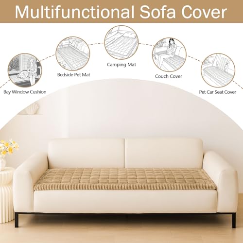 hyha Couch Cover for Dogs, Washable Non Slip Plush Flannel Sofa