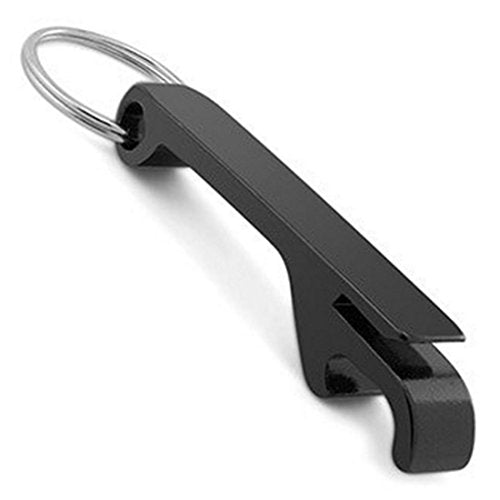 Bar Buddyz Black Stainless Steel Keychain Bottle Opener - Compact Beer Tool for Camping & BBQ