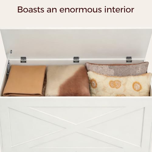 39.4-Inch Storage Bench with Safety Lid, Modern Toy Chest & Entryway Organizer