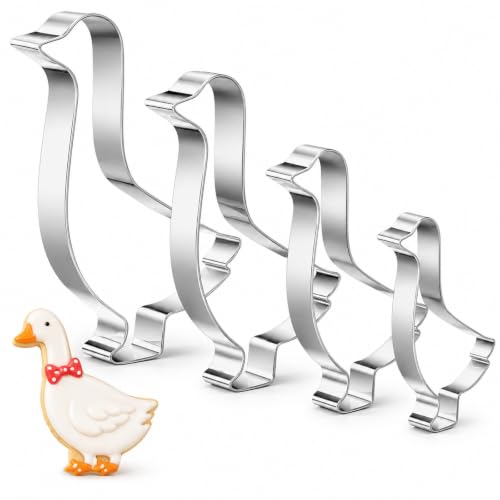 4-Piece Goose Cookie Mold Set 2 to 5 Inch Baking Tools for Wildlife Crafts