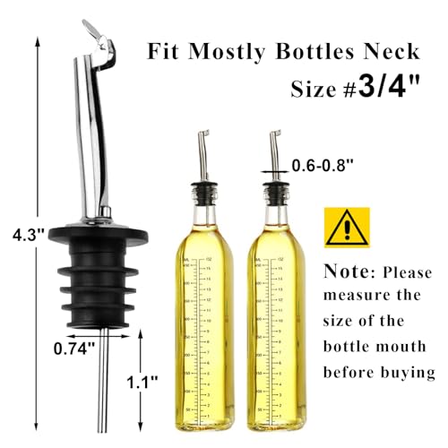 Pafusen Flip Top Oil Pourers 2 Pack - Universal Liquor & Olive Oil Dispensers