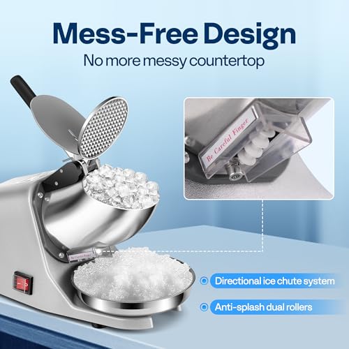 VIVOHOME Silver Electric Ice Crusher Shaver with 4 Blades, 210lbs/hr