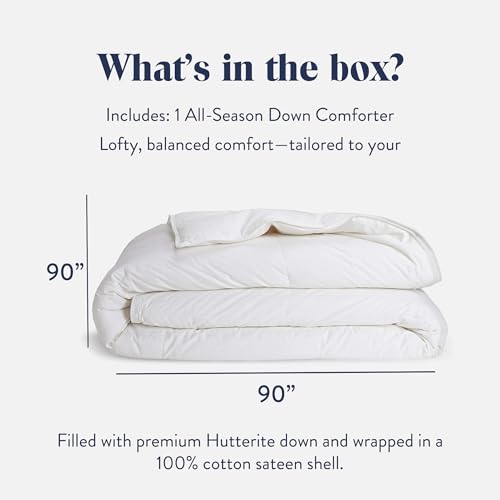 Premium Canadian Down Comforter - Lightweight & Breathable Full/Queen