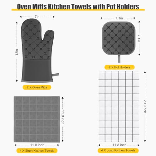 12-Piece Kitchen Essentials Set: Oven Mitts, Pot Holders, and Dish Towels