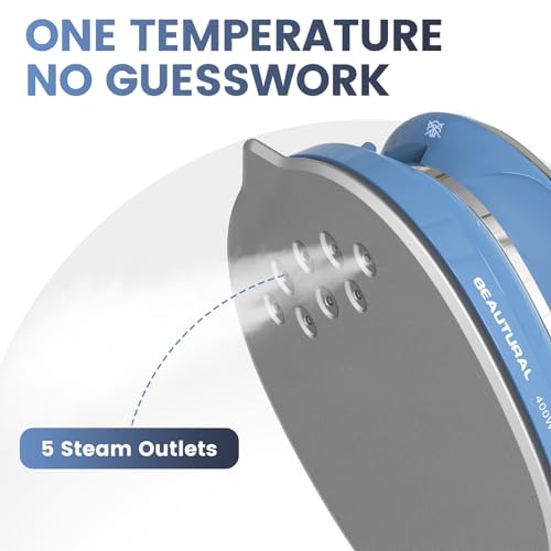 BEAUTURAL Mini Travel Steam Iron for Clothes with Dual Voltage