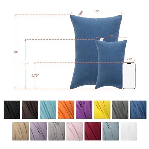 Mini Microfiber Pillows - Set of 2, 7" x 11", Dark Grey for Travel & Support