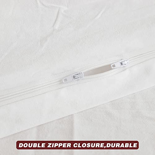 100% Washed Cotton Duvet Cover Set - 3-Piece Queen Bedding, Soft White