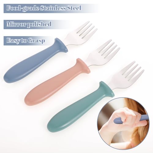 6-Pack Toddler Forks with Shield Guard & Easy-Grip Handles