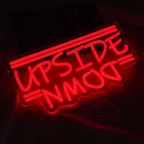 Upside Down Red Neon Sign 13.78x7.52 in - Dimmable Wall Décor by MissAudrey (Red-Upside Down)