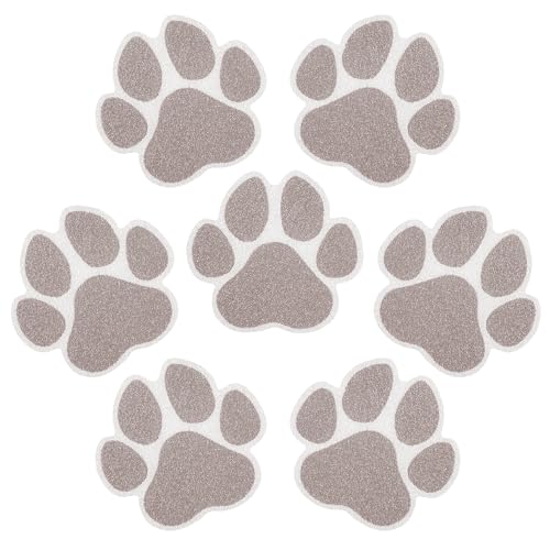 20-Piece Dog Paw Non-Slip Bathtub Stickers with Scraper, Brown