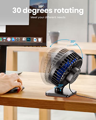 USB Desk Fan Personal Portable Quiet Small Table Fan Blue