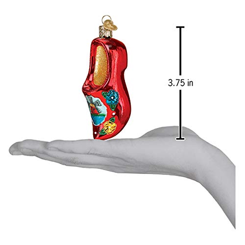 Wooden Clog Glass Christmas Ornament Handcrafted Holiday Decoration