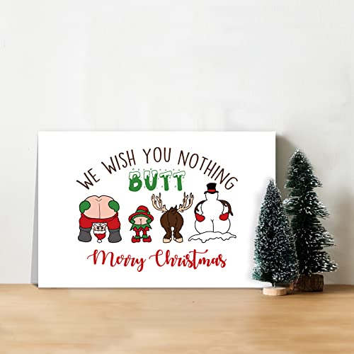 GYYsweetus Naughty Butt Christmas Card for Men Women – Blank Inside 300gsm Card