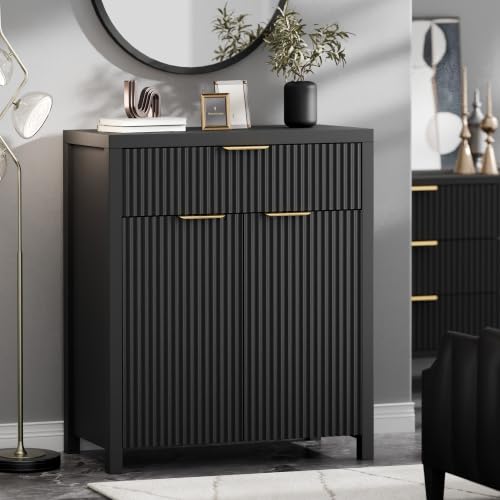 Fluted Buffet Cabinet with Drawers, Modern Sideboard for Kitchen & Dining