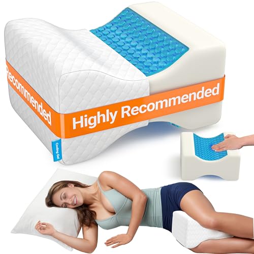 Cooling Gel Knee Pillow for Side Sleepers - Memory Foam & Breathable Cover