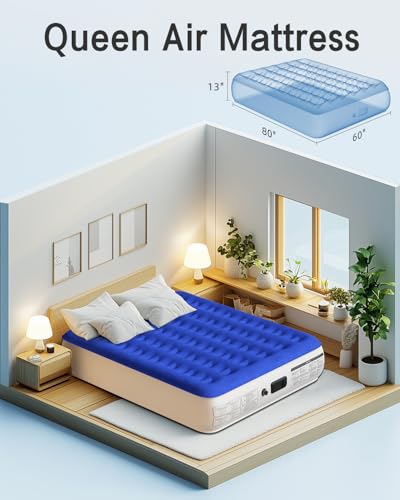 Queen Air Mattress with Built-in Pump - 13" Raised Inflatable Airbed