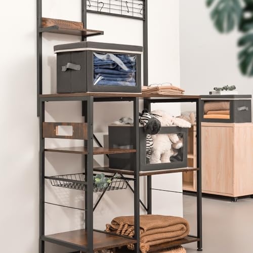 Collapsible Fabric Storage Bins with Lids and Window 3-Pack