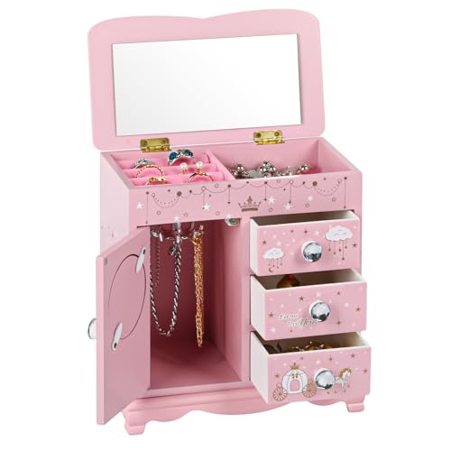 Princess Castle Jewelry Box for Girls - Pink Storage Organizer