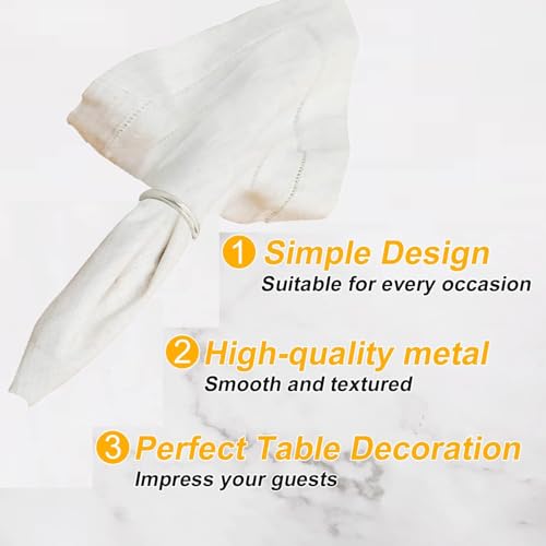 GERILKAI 10 Pcs Silver Stainless Steel Napkin Rings – Modern Design
