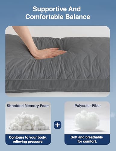 Long Body Pillow with Adjustable Shredded Memory Foam - 20x54 Inch