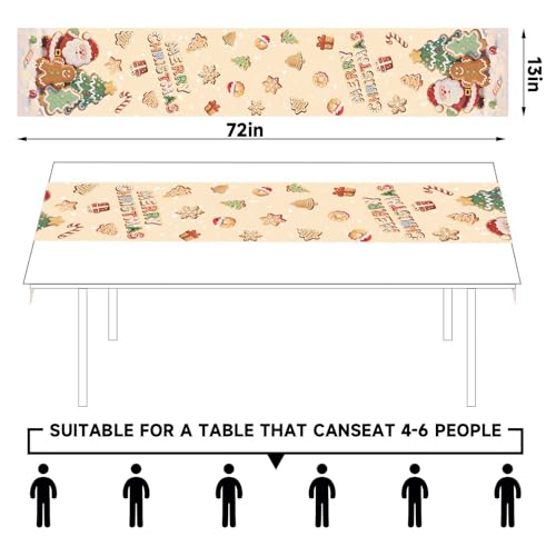 Oxxden Christmas Table Runner R 13x72 Inch Holiday Cookies & Santa Design