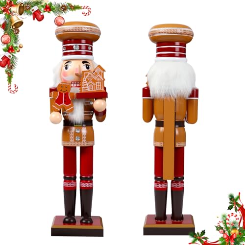 15-Inch Wooden Christmas Nutcracker Tabletop Decor for Shelf & Mantel