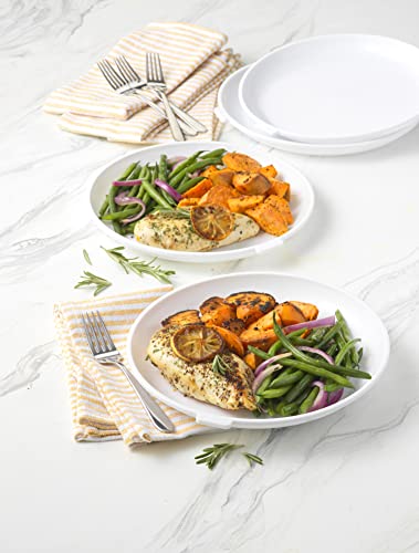 Microwave Safe Dinner Plates, Stay-Cool Stackable Plates, Set of 4