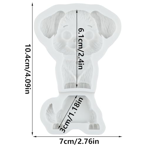 QDMOLDS Sitting Puppy Dog Silicone Fondant Mold – Non-Stick Candy & Cake Topper