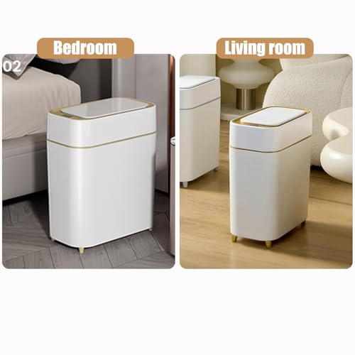 2-Pack Automatic Touchless Trash Can, Slim Motion Sensor Bin for Bathroom