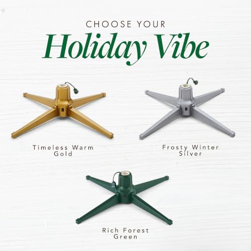 Rotating Christmas Tree Stand for Artificial Trees Up to 7.5ft – Stable 360° Support