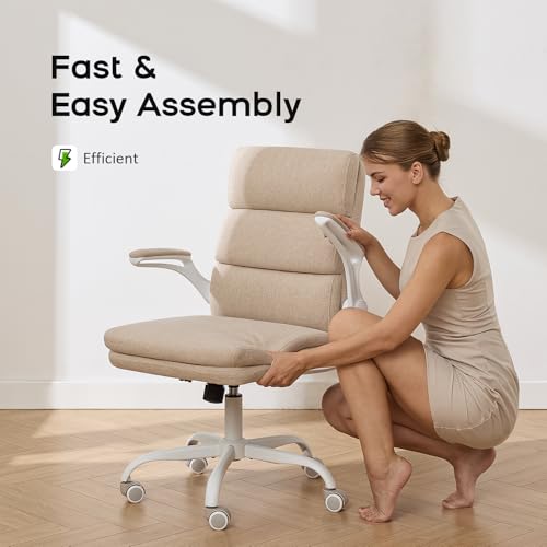 Ergonomic Small Office Chair with Flip-Up Arms and 3-Zone Back Support