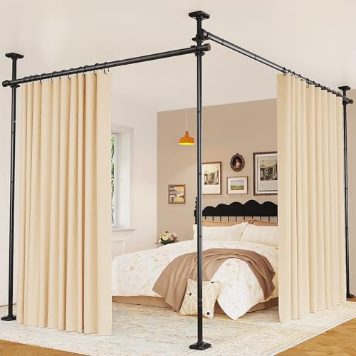 Goovilla Room Divider for Separation, 4-10ft(H) 28-114inch(W), Black