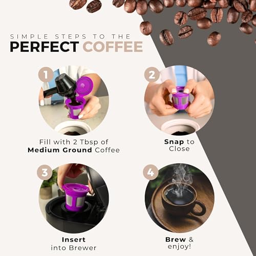 Reusable Single-Serve Coffee Filter Pods (4-Pack) - Refillable Mesh Cups