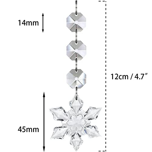 30pc Clear Acrylic Snowflake Ornaments for Christmas Tree & Holiday Decor