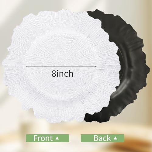 White 50 Pcs 13 Inch Reef Charger Plates Bulk - Elegant Decorative Tableware