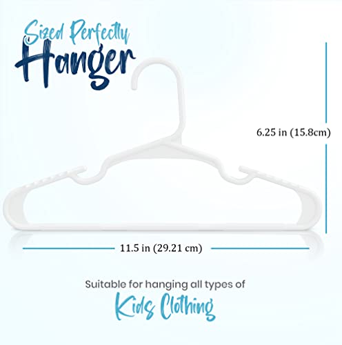 Kids Plastic Hangers 60 Pack 11.5 Inch White Baby Closet Organizers