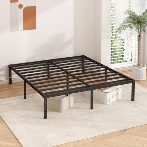 HLIPHA Full Size 14 Inch Metal Platform Bed Frame with Heavy Duty Slats