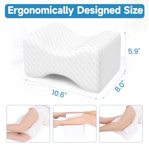 Memory Foam Knee Pillow for Side Sleepers - Ergonomic Leg Support