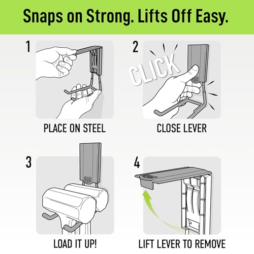 Heavy-Duty Magnetic Hooks 4.5 Inch 45 lb Capacity 3 Pack with Easy-Release