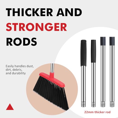 Heavy-Duty Commercial Angle Broom with 56-Inch Stainless Steel Handle