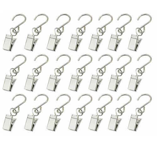 Stainless Steel String Light Clips with Hooks - 30 Pack