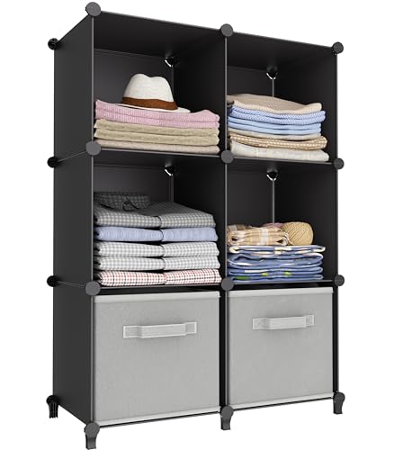 6-Cube Storage Organizer Modular Stackable Closet Cubby Shelf Unit