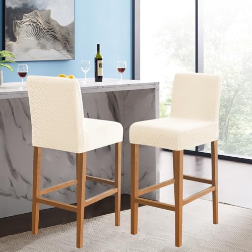 Stretch Bar Stool Covers Set of 4 - Washable Slipcovers for Chairs