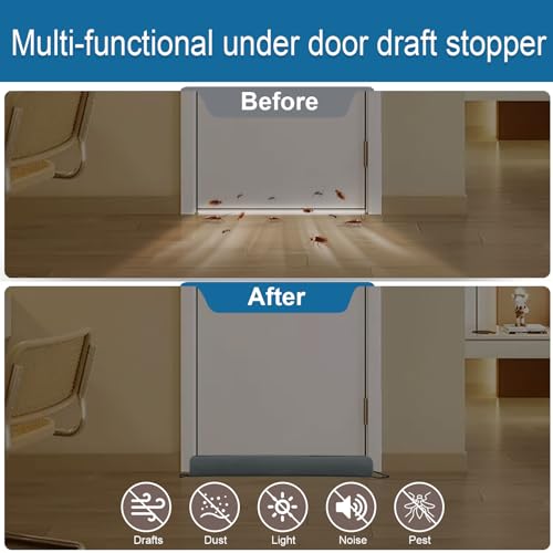 36-Inch Under Door Draft Stopper - Noise & Air Blocker with Washable Cover